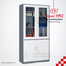 KD structure stainless steel furniture laboratory steel glass door storage cabinet for sale